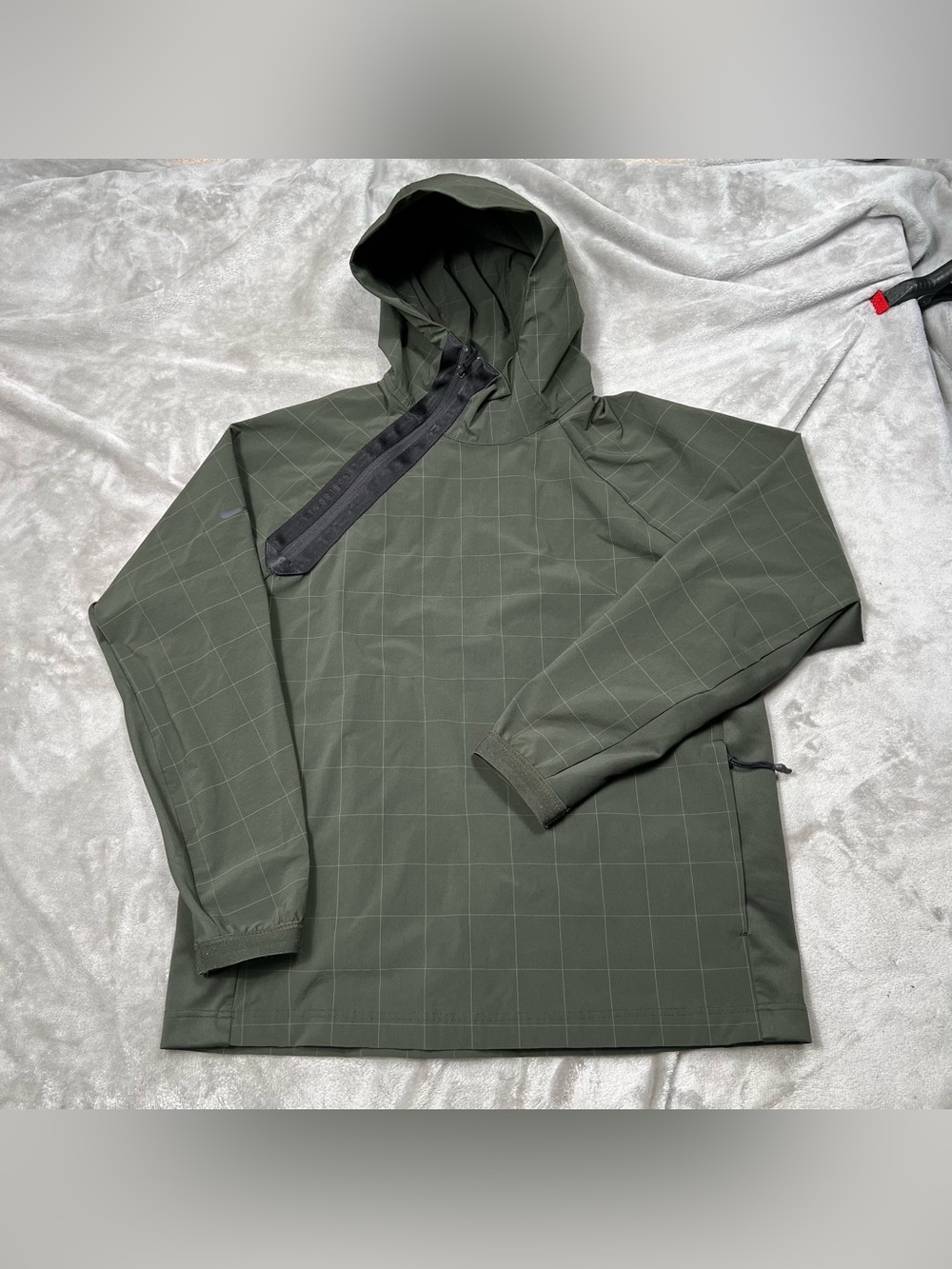 Nike Tech Pack Hooded Woven Jacket Mens L Green Windowpane Gorpcore BV4437 371